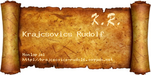 Krajcsovics Rudolf névjegykártya